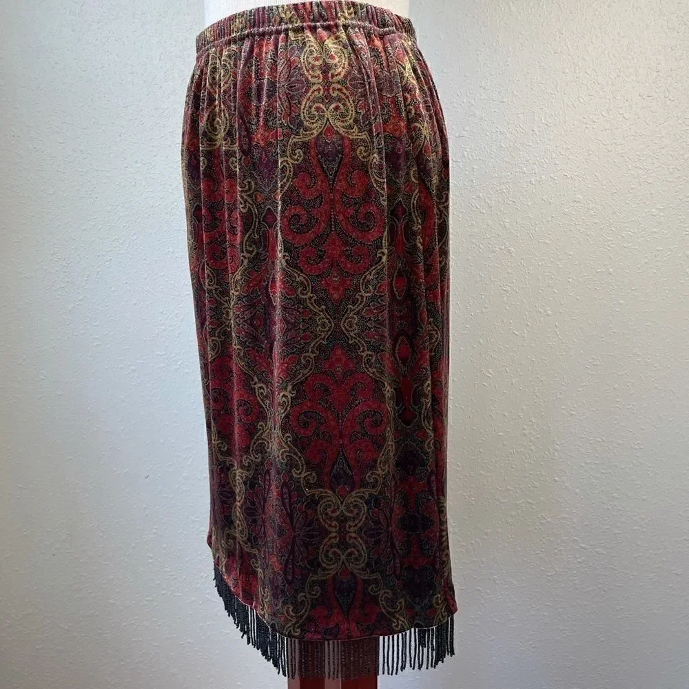 Vintage CLIO Velour Skirt Size Petite Large EUC